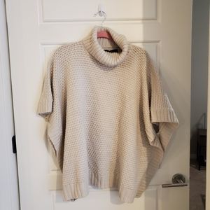 Cream knit poncho